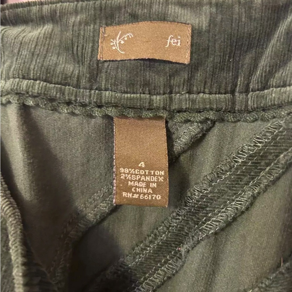 Fei by Anthropologie Green Corduroy Skirt size 4 - Picture 3 of 5